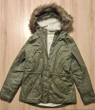 Abrigo Parka H&M Verde Talla 38