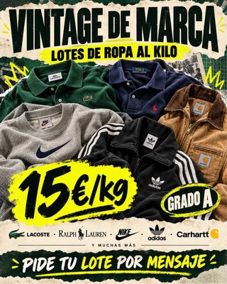 Lotes de ropa vintage de marca · 15 €/kg ·