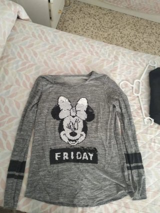 Camiseta manga larga Minnie Mouse gris