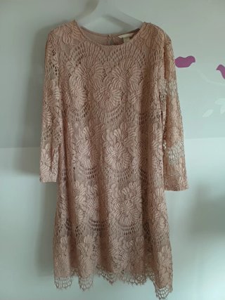 Vestido Encaje Rosa Palo Mujer