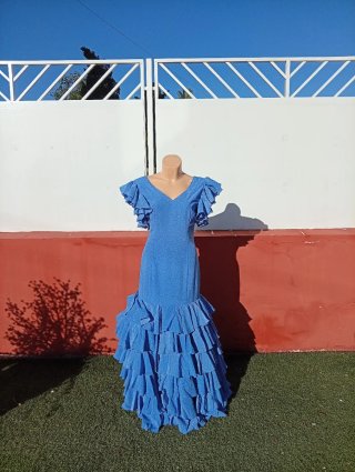 572 Traje de Flamenca Azul