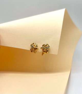 ES067 - Pendientes dorados Plata 930 Baño Oro