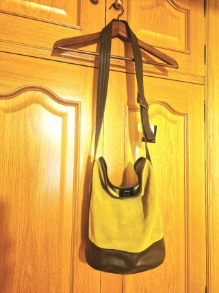 Bolso de Piel Massimo Dutti Mostaza y Marrón