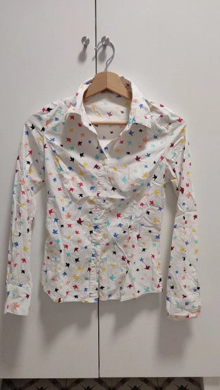 Camisa blanca estampada niña