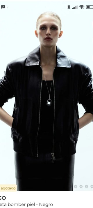Chaqueta Bomber de Piel Mango Selección