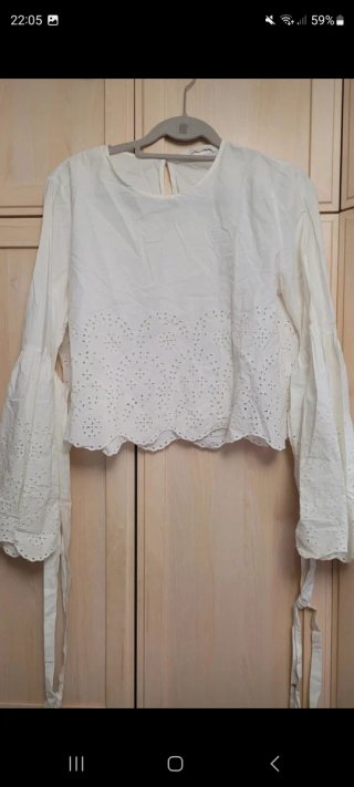 Blusa Zara blanca con bordados
