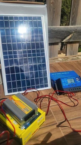 Kit solar carga batería con inversor 220