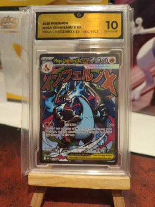 Carta Pokémon Mega Charizard X EX Graduada 10