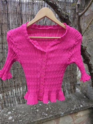 Chaqueta punto fucsia talla XS