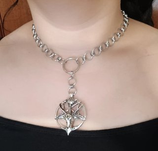 Gargantilla Baphomet Plateada