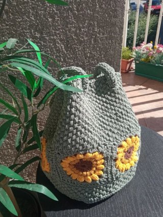 Bolso de Crochet con Girasoles hecho a mano