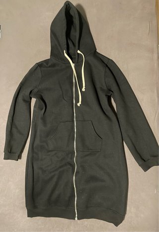 Cárdigan chandal largo con capucha negro