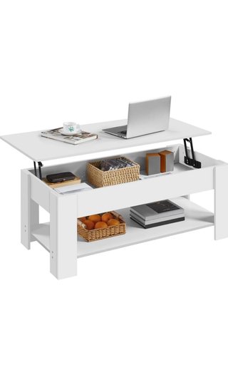 Mesa de centro elevable blanca