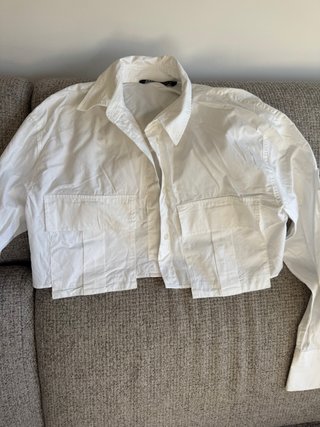Camisa corta blanca manga larga