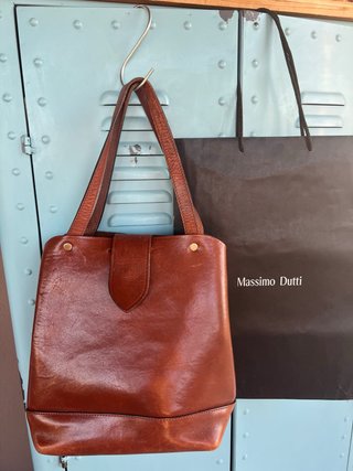 Bolso de Piel Massimo Dutti Marrón