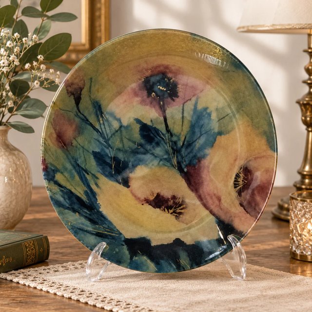 Plato Decorativo de Vidrio Artístico 31cm