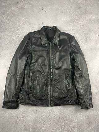 Mustang True Denim chaqueta cuero negro hombre L
