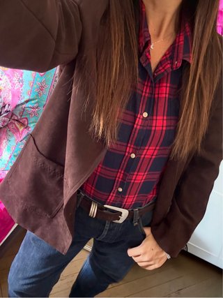 Camisa de Cuadros Easy Wear Rojo y Azul