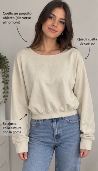 Sudadera Beige Holgada
