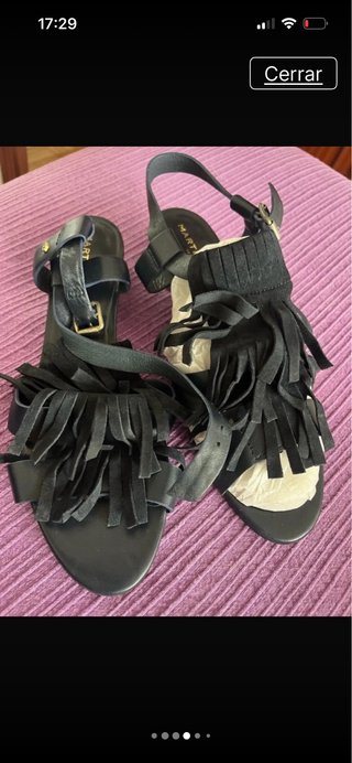Sandalias Martínez Azul marino con Flecos