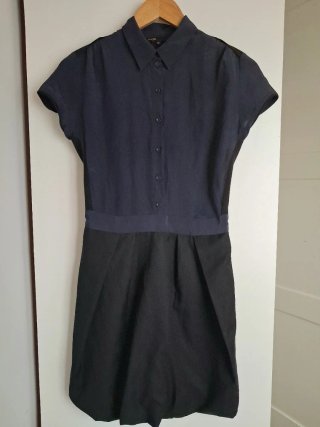 Vestido corto Maje seda y lana Ts