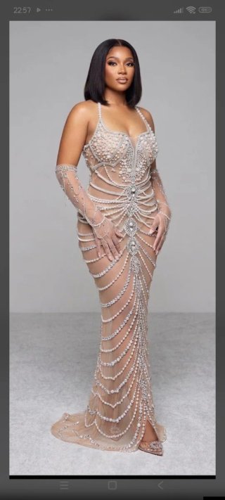 Vestido de fiesta con pedrería