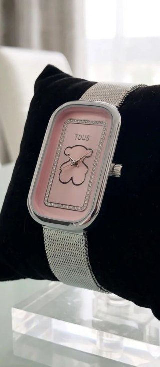Reloj TOUS Rosa y Plateado en acero inoxidable.