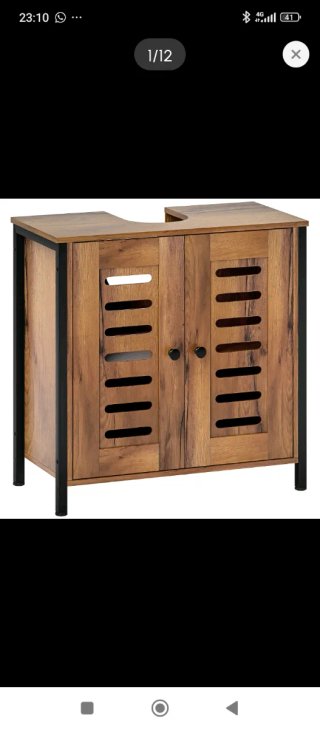 Mueble de baño de madera y metal