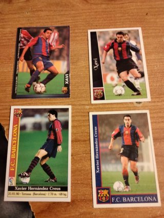 4 Cromos Mundicromo de Xavi Hernández