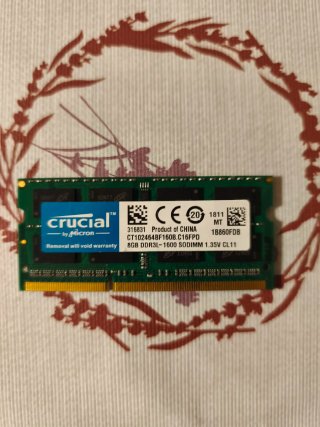 Memoria RAM Crucial 8GB DDR3L SODIMM