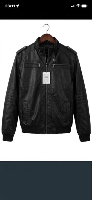 Chaqueta Biker de Polipiel Negra Unisex, tallaje M