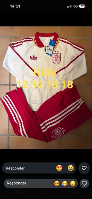 Chándal Adidas Selección Española talla 16