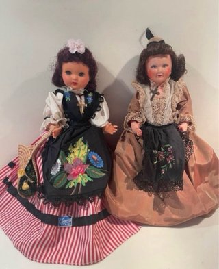 Bambole Vintage in Celluloide costumi tradizionali