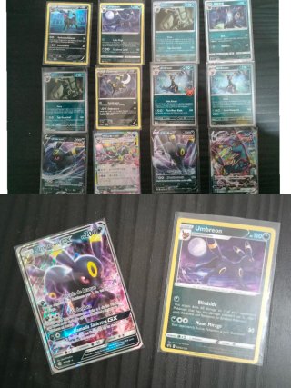 Colección de cartas Pokémon Umbreon GX, V y vintag