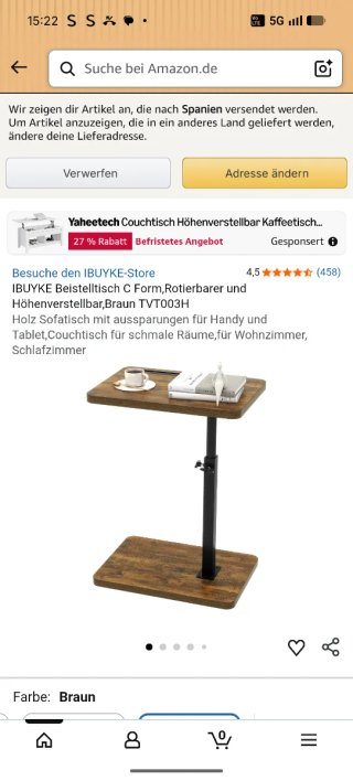 Mesa Auxiliar IBUYKE en Forma de C