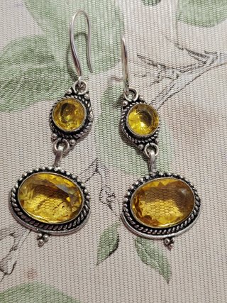 Pendientes de Plata 925 y Citrinos