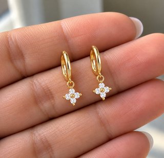 Pendientes Mini Flor con Circonitas