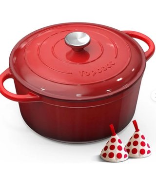Olla de Hierro Fundido Roja Topbooc