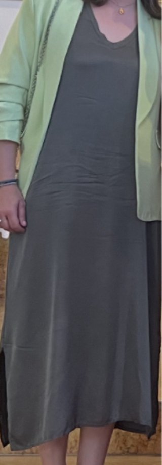 Vestido largo verde oliva