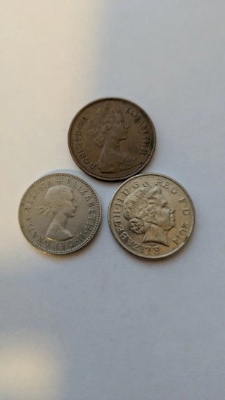 Lote de 3 Monedas del Reino Unido