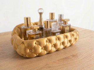 Organizador de Perfumes Acolchado Dorado