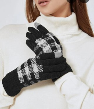 Guantes Táctiles Estampado Cuadros