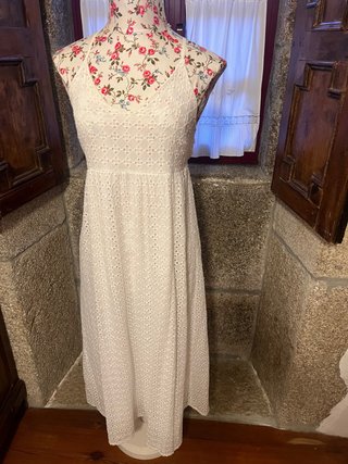 Vestido largo blanco de algodón