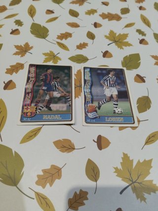 2 Fichas Mundicromo Liga 96-97: Nadal y Loren