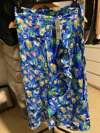 Falda con estampado azul