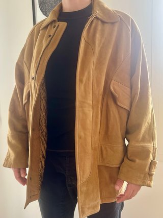 Chaqueta de Cuero Ante Marrón Devred