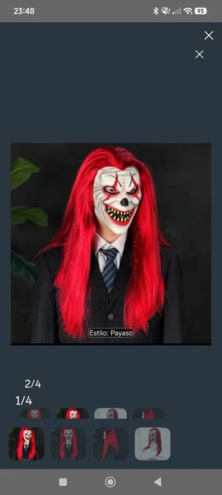 Careta de Payaso con Pelo Largo para Halloween