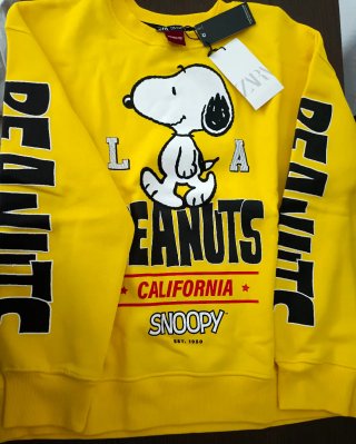 Sudadera Zara Snoopy Peanuts Amarilla