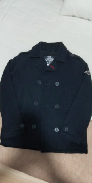 Abrigo de paño negro para niño