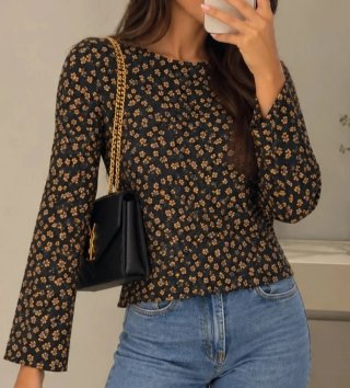 Camiseta Estampada Floral Talla S
